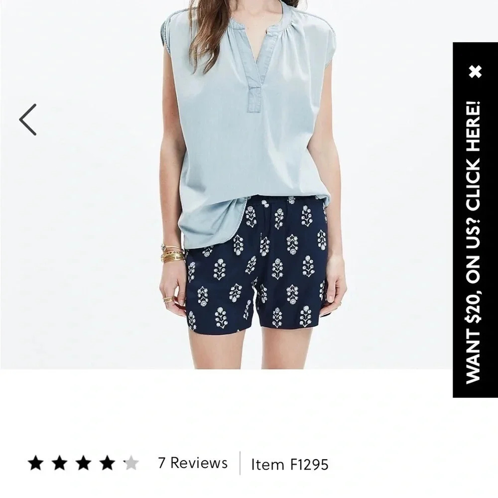 Madewell denim sleeveless top XS